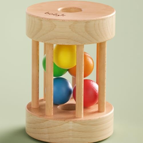 Dailyfunn Montessori Toys Wooden Infant Baby Rolling Rattle Toy for Babies 6-12-18-24 Months Newborn Shower Birthday Gift - Image 2
