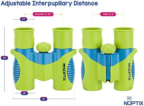 Binoculars for Kids, Girls or Boys Real Kids Binoculars in Vibrant Green Blue - Includes Sticker Book with 40 Bird Species - Small Toys for Toddlers - Image 4