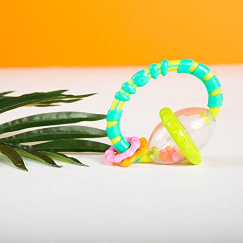 Bright Starts Grab & Spin Baby Rattle & BPA-Free Teether Toy, Ages 3 Months+ - Image 6