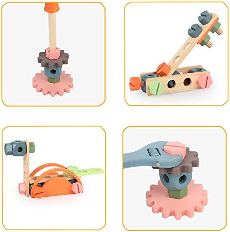 Wooden Tool Toy Toolbox Toddler Educational Construction Kids Toys Play Accessories Set Creative Gift for 3 Year Olds and Up Boys Girls - Image 5
