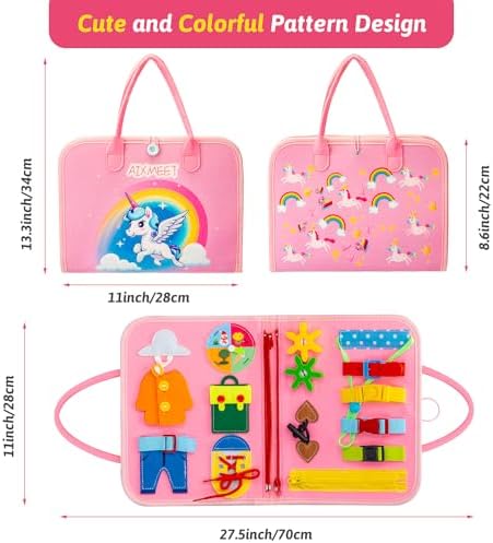 AIXMEET Toddler Busy Board Montessori Toys, Sensory Board Busy Book - Image 4