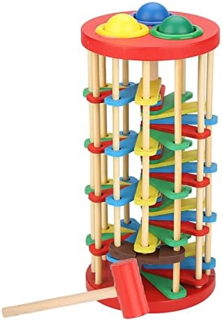 Aramox Colorful Wooden Knock Ball Ladder Toy for Kids Cognitive Development and Playful Learning Experience - Image 4