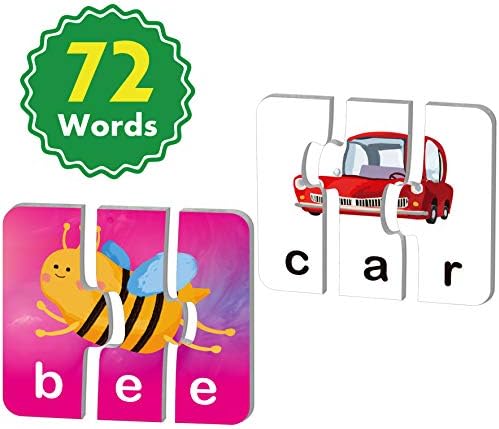 72 Word Spelling Puzzles with Error-Correction Mechanism in 3 Pieces, Perfect for Preschool Learning (36 Block Double Sided) - Image 5