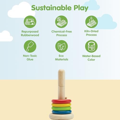 PlanToys® Twist & Sort Wooden Stacking Toy for Toddlers Ages 2+ Montessori - Image 3