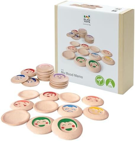 PlanToys® My Mood Memo Wooden Montessori Emotional Matching Kids Feelings by PlanToys