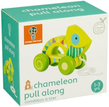 Orange Tree Toys: Pull Along: Chameleon - Wooden Toy, Colorful Wheeled Character, Encourage First Steps, FSC Certified, Toddler & Kids Ages 1+ - Image 2