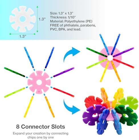 PicassoTiles Building Chip Interlocking Disc Construction Blocks in White Color STEM Learning Early Education Toy Engineering Playset Child Brain Development for Toddlers Girls Boys Kids Age 3+ PTF108 - Image 4