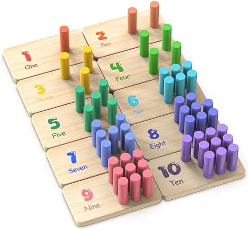 Counting Peg Board Montessori | Math Manipulatives for Preschoolers | Learning & Education Toys for Toddlers by MontessoriCastle