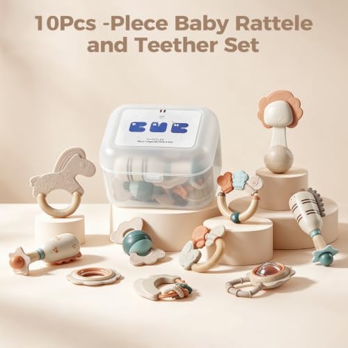 Baby Rattles & Teethers 10PCS, Infant Toys 0-6M, Newborn Sensory Gift Set - Image 5