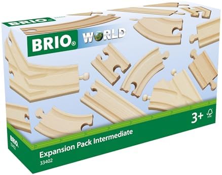 BRIO World Expansion Pack Intermediate - Works with All BRIO Train Sets - FSC-certified 16-Piece Wooden Train Tracks with Switches - Grow Existing Systems and Create Railway Empires - Kids Ages 3 & Up by BRIO