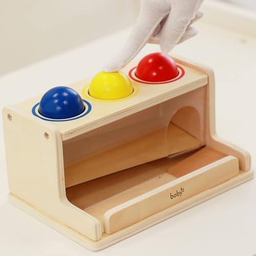 Dailyfunn Montessori Toys Object Permanence Box, Ball Tracker Drop Push Toy for Boy Girl Baby Toddler Kid Preschooler 1-3 Years Old - Image 2