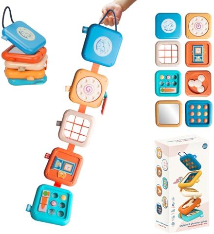 Busy Board for 1 Year Old, Montessori Toys for Baby 6-12 Months, Travel Toys for Toddler 1-3 on Plane Car, Travel Busy Board Busy Cube Gifts for 1 Year Old Boy Girl by Unknown