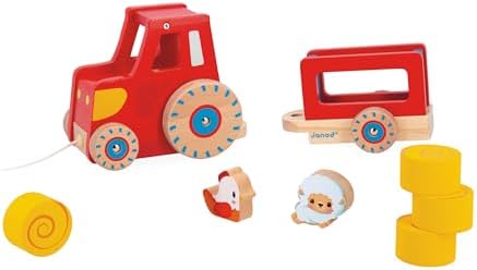 Janod - Wooden Pull-Along Tractor Toy - Image 4