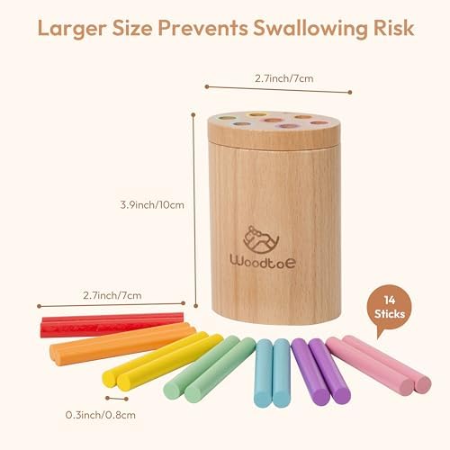 Montessori Sorting Sticks Toy, Wooden Sensory Toy for Toddlers Ages 1-3 - Image 5