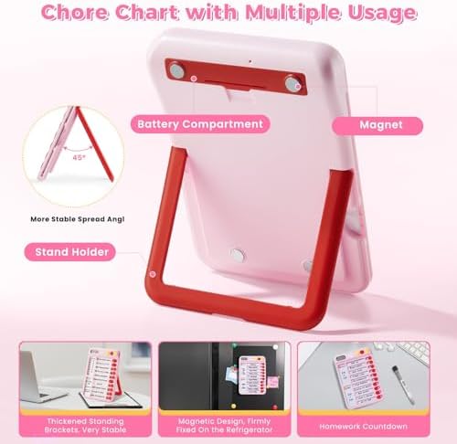 2-in-1 Chore Chart with Visual Timer for Kids 21PCS Magnetic Planning Board - Image 5