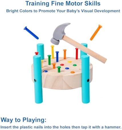 STEM Montessori Wooden Pounding Hammer Toy for Toddler Early Development - Image 4