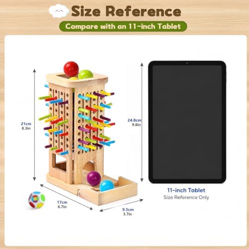 Montessori Toys for 3 Year Old, Fine Motor Skills Pick Up Sticks Ball Drop - Image 3
