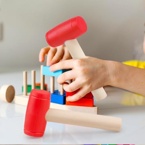 3pcs Toy Hammer Simulation Wooden Hammers Plastic Toddler Hammer SmallPortable Kids Maintenance Tools Toys Pretend Fake Mallet Hammers for Boys Girls - Image 6