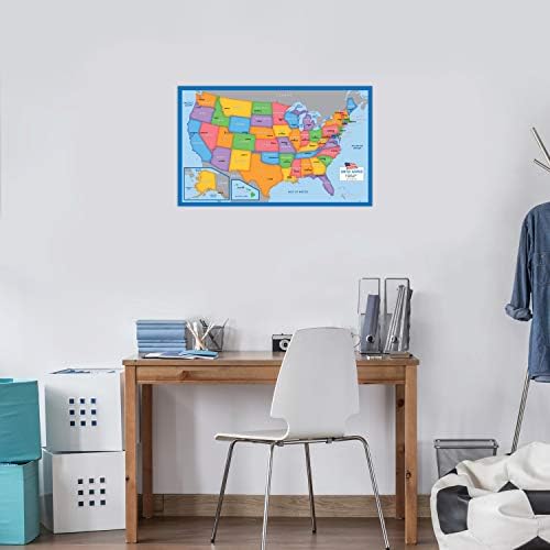 2 Pack - USA Map for Kids + Blue Ocean World Map (LAMINATED, 18" x 29") - Image 6