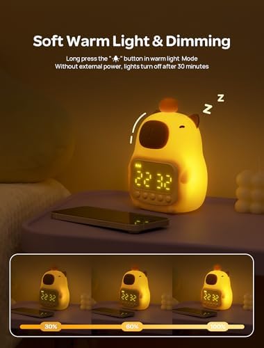 MASHI Capybara Alarm Clock for Kids,ok to Wake,Toddler Sleep Clock - Image 3
