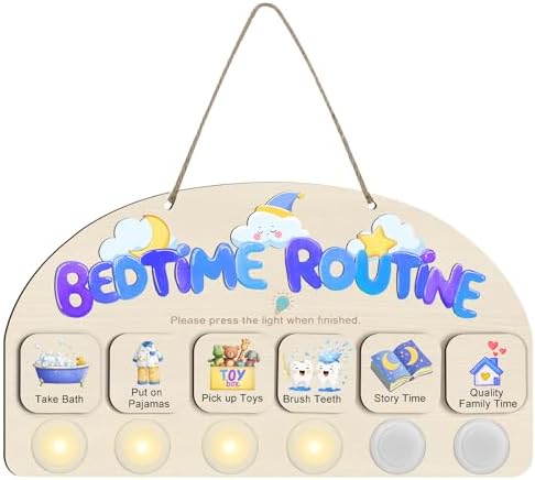 Bedtime Routine Chart for Toddlers, Visual Schedule Chart Planning by AINBIN