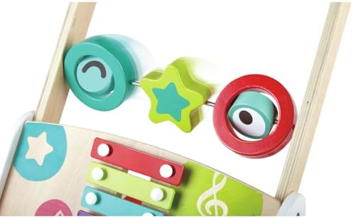Hape Wooden Push and Pull Music Learning Walker| Multiple Activities Center for Toddlers Ages 10 Months and Up - Image 5