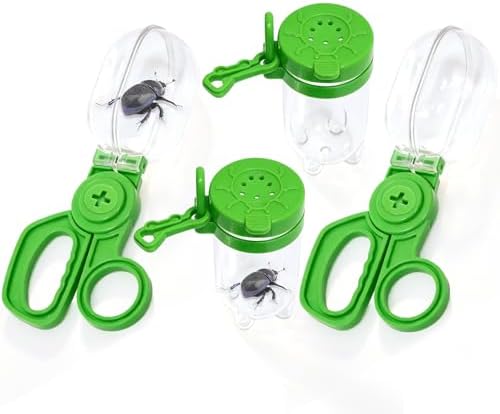 Green Bug Catcher Kit for Kids – 2 Scoopers & 2 Insect Habitat Jars, Outdoor Exploration Set for Catching and Observing Bugs, Fine Motor Skills Toy by POMIKU