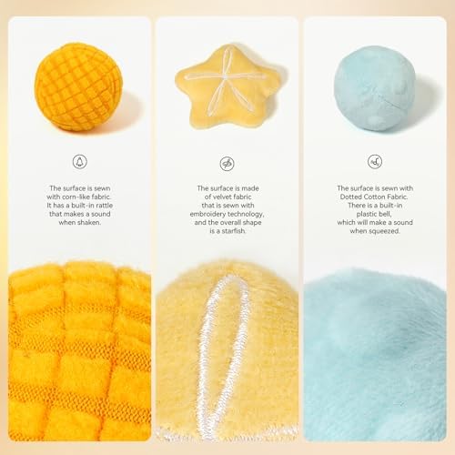 Youuys Baby Tissue Box Toy for Babies 6-12 Months - Montessori Sensory Busy Cube Toys with 3 Textured Balls & 12 Silky Scarves - Ideal Gift for Toddler Girls Ages 6 12 18 Months (Mermaid Theme) - Image 4