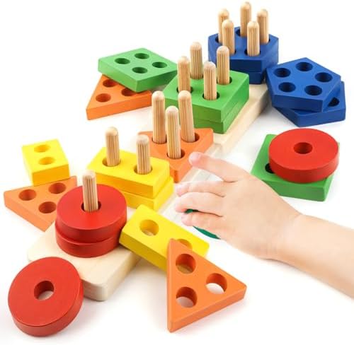 Montessori Toys for 2 3 Year Old Girls Boys, Wooden Sensory Toys for 2-3 Year Old Birthday Gifts, Education Toddler Puzzles Toddler Easter Basket Stuffers Learning Toy Activities Puzzles Ages 2-3 by Unknown
