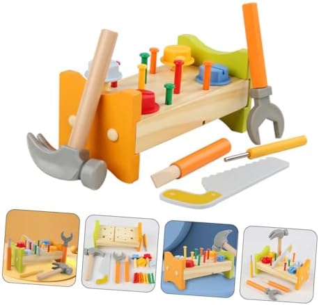 BESPORTBLE Wooden Pounding Peg Workbench Toy for Toddlers - Image 5