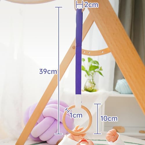 Baby Pull Ring, Wooden Activity Ring with Strap, Early Development Toy - Image 4