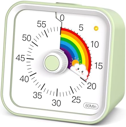 Visual Timer for Kids, Rainbow Timer with Pause Function, Green by InfPokidCuteVisualTimer