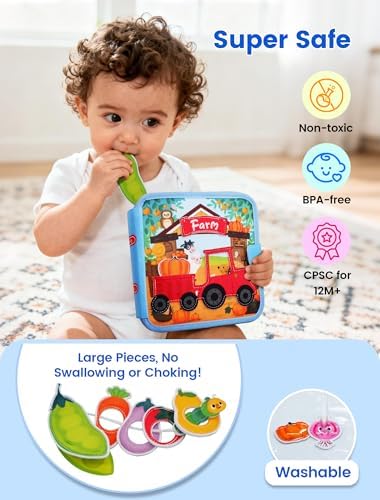 BizyKoady Montessori Busy Book for Toddlers 1-3, Felt Busy Board Farm Theme - Image 6
