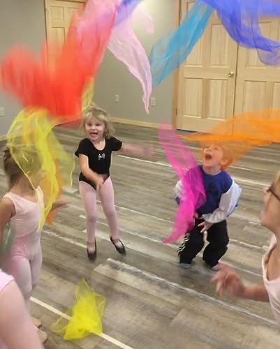 Dance Scarves 12 Pcs Juggling Scarves for Kids Play Silk Scarve for Babies Toddlers Children Movement Learning Education Musical Accessories Colorful Scarfs Magic Tricks Performance (Light Blue) - Image 5