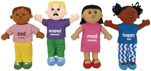 Excellerations 18" Bilingual Emotions Plush Baby Dolls, Set of 4 | Multi-Ethnic. 4 Common Expressions, Social Emotional Learning, Calm Down Corner Supplies, Play Therapy, Preschool Must Haves by Excellerations