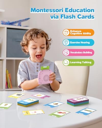 Airbition Talking Flash Cards for Toddlers Ages 1‑4,224 Words English Pink - Image 3