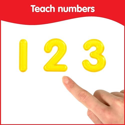 edxeducation Transparent Numbers Set - Mini Jar Set of 40 - Colorful, Plastic Numbers - Light Box Accessory - Sensory Play - Math Manipulative for Kids - Image 5
