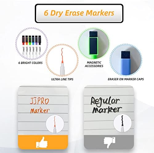 JJPRO Magnetic Monthly Calendar Whiteboard Set for Fridge-Monthly Planning Board and Two Bonus Dry Erase Grocery Board&Weekly Menu Board-Meal Planner Whiteboard/to-Do List-6 Markers - Image 5