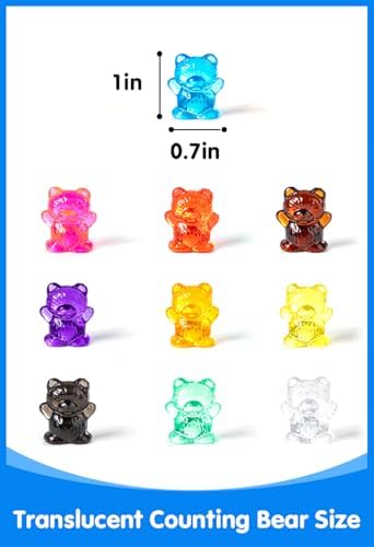 100 Pcs Translucent Counting Bears - Light Table Manipulatives - Image 3