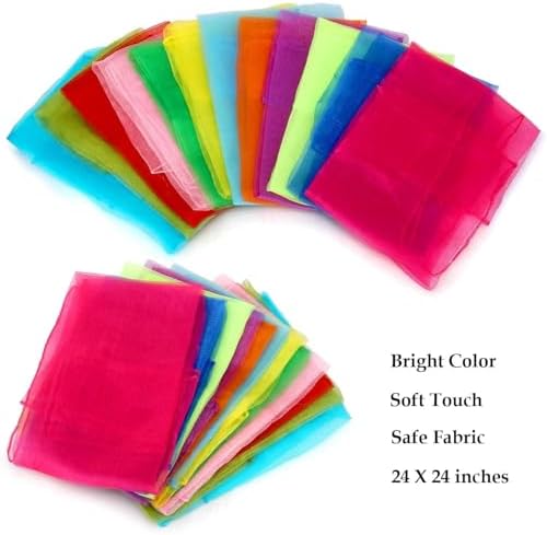 12 Colors 36Pcs Square Dance Scarves for Play, Music Dance Class, 24 Inches - Image 6