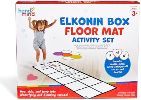hand2mind Elkonin Box Floor Mat Activity Set, Phonemic Awareness, Ages 3+ by hand2mind