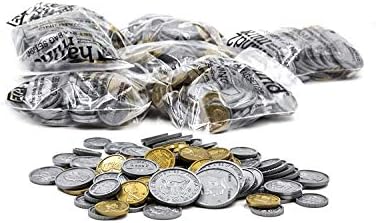 hand2mind Fake Money Coin Kit, Detailed Fake Coins, Prop Money, Toy Money, Play Money for Kids, Realistic Money, Pretend Money for Kids Learning, Play Money Set, Plastic Coins (Set of 500 Coins) by hand2mind