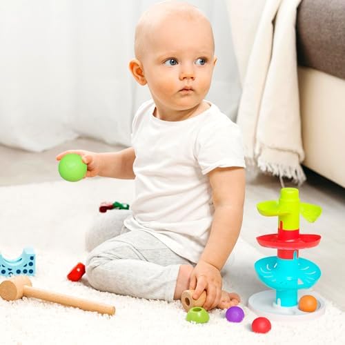 Lollipop Rainbow Ball Drop Tower: Baby Toys for Toddlers Includes 4 Balls - Stimulate Curiosity and Motor Skills with This Engaging Ball Drop Toys for Toddlers - Image 5