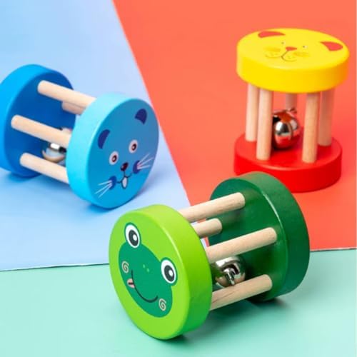 Montessori Baby Wooden Hand Bell Rattle Toy - Image 2