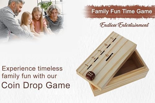 T one woods Coin Drop Game for Kids/Adult with dice and Wooden Box | Penny Game for Family Fun Coin Drop | Coin Drop Game for Family and Friends (Design-1) - Image 5