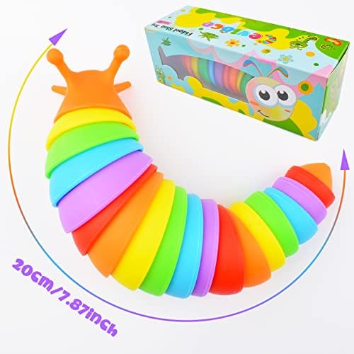 Cevioce Sensory Slug Fidget Toys - 6 Pcs Cute Autism Sensory Toys for Autistic Children & Kids Party Favors, Age 3+ - Image 3