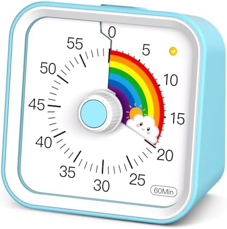 Visual Timer for Kids, Rainbow Timer with Pause Function, Blue by InfPokidCuteVisualTimer