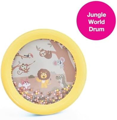 Edushape Jungle World Drum for Baby - Set of 1 Baby Drum Toy for Toddlers 1-3 - Small Drums Musical Toy for Babies 1 Year Old and Up, Soothing Sounds, Fun Tummy Time and Sensory Development - Image 2