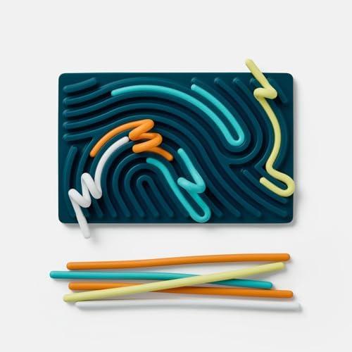 Pushpeel Sensory Activity Board: Silicone Fidget Toy for Calming, Stress, Anxiety, ADHD & Autism | Silent, No Mess | Kids 3+ & Adults | Includes Portable Travel Bag & 11 Strings - Image 4