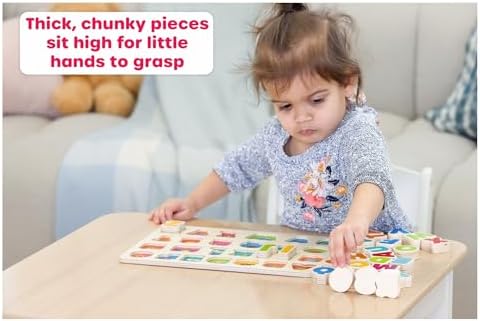 Jasey's Toy Chest Wooden Alphabet Puzzle | ABC Letter Learning Puzzle with Easy-Grip Pieces | Preschool Educational Toy for Toddlers Ages 18+ Months - Image 5